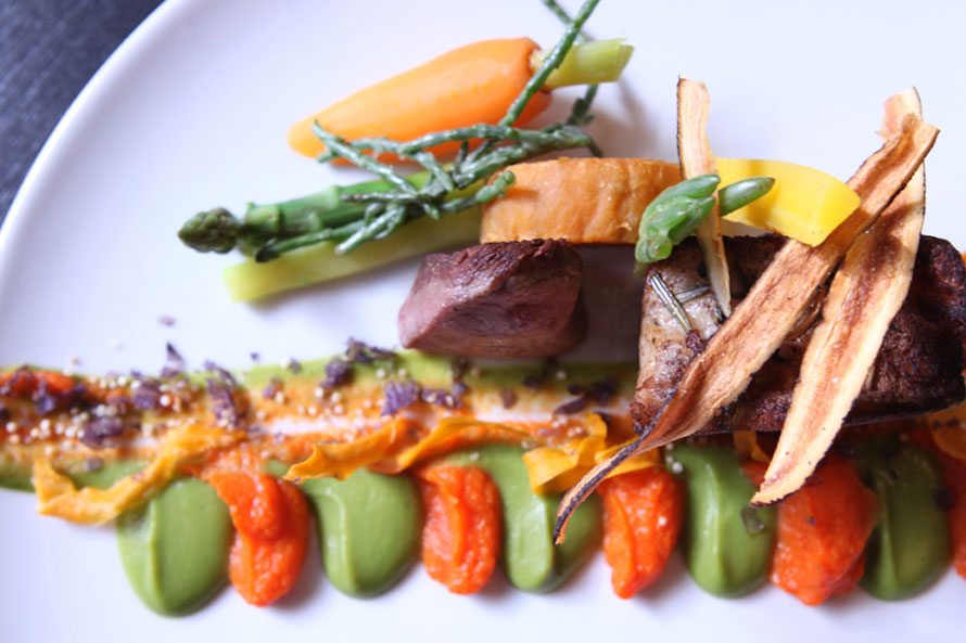 Brasserie de Boerderij bord met gerecht
